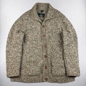 J Crew Cardigan Sweater Womens XL Kilcarra Donegal Wool Shawl Collar Oatmeal